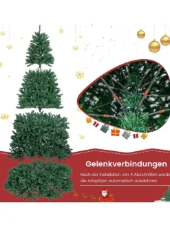 COSTWAY Künstliche Weihnachtsbäume<270cm Weihnachtsbaum Christbaum in Grün