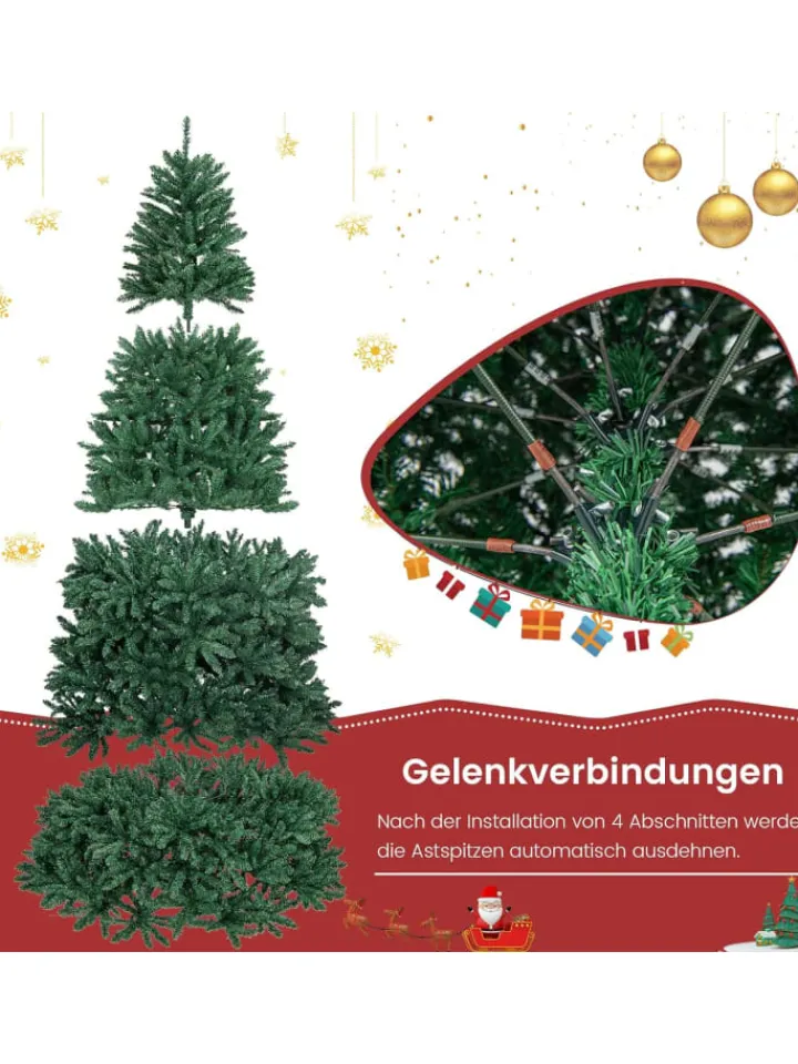 COSTWAY Künstliche Weihnachtsbäume<270cm Weihnachtsbaum Christbaum in Grün
