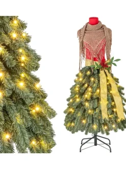 COSTWAY Künstliche Weihnachtsbäume<150cm Weihnachtsbaum in Schneiderpuppen-Optik in Bunt