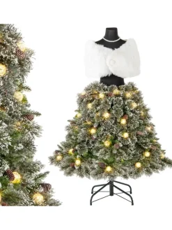 COSTWAY Künstliche Weihnachtsbäume<150cm Weihnachtsbaum in Schneiderpuppen-Optik in Grün
