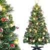 COSTWAY Künstliche Weihnachtsbäume<150cm Weihnachtsbaum Künstlich mit Beleuchtung in Grün