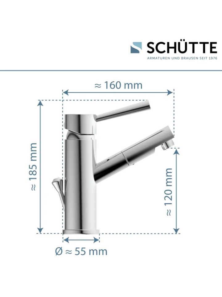 Franz Joseph Schütte Badarmaturen<CORNWALL Waschtischarmatur, Chrom