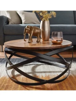 KADIMA DESIGN Tische<Couchtisch | Sheesham/Metall, 60x30x60cm, Industrial