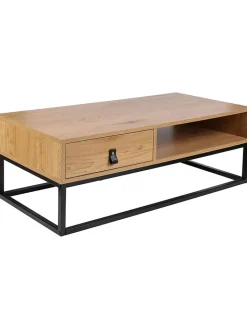 THE HOME DECO FACTORY Tische<Couchtisch "Abbott" in Natur/ Schwarz - (B)100 x (H)36 x (T)50 cm
