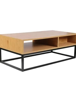 THE HOME DECO FACTORY Tische<Couchtisch "Abbott" in Natur/ Schwarz - (B)100 x (H)36 x (T)50 cm