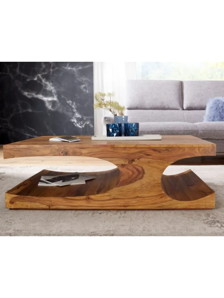 KADIMA DESIGN Tische<Couchtisch BOHA Massiv-Holz 118 cm breit Wohnzimmer-Tisch in Massivholz