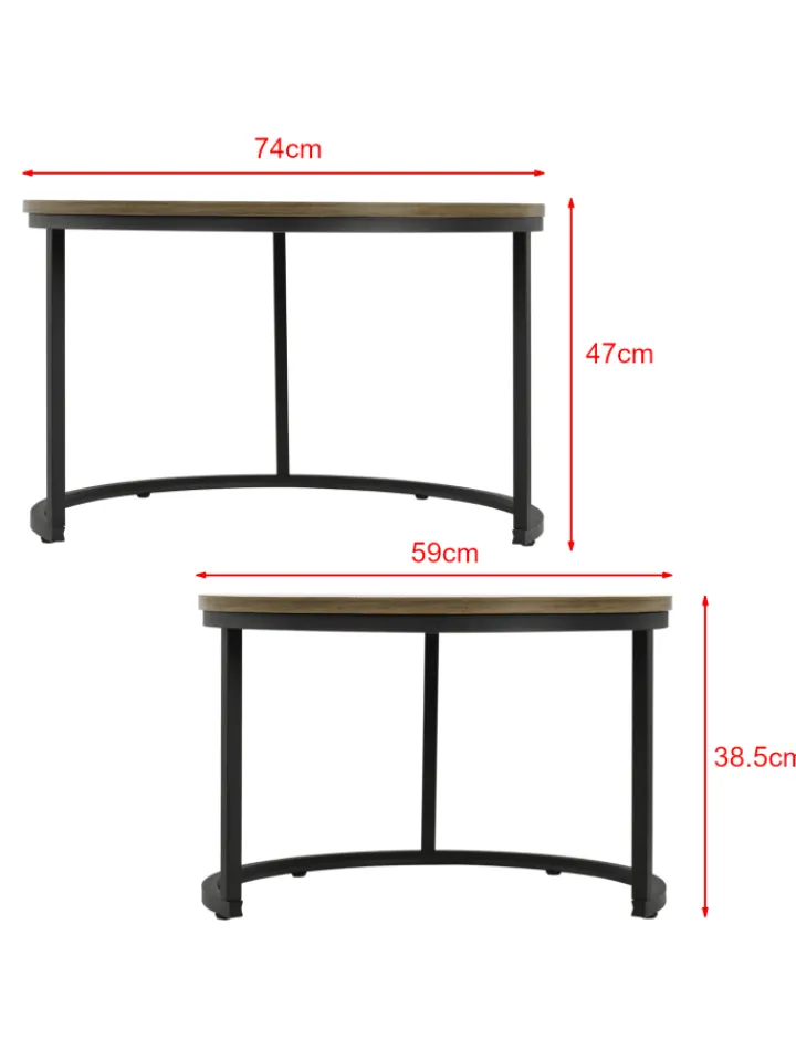 en.casa Tische<Couchtisch Christchurch in Braun (H)47cm (B)74cm (L)74cm