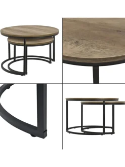 en.casa Tische<Couchtisch Christchurch in Braun (H)47cm (B)74cm (L)74cm