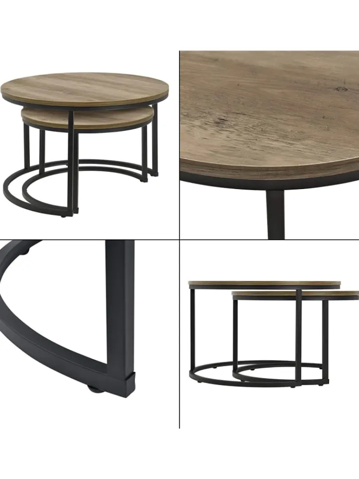 en.casa Tische<Couchtisch Christchurch in Braun (H)47cm (B)74cm (L)74cm