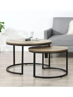 en.casa Tische<Couchtisch Christchurch in Braun (H)47cm (B)74cm (L)74cm
