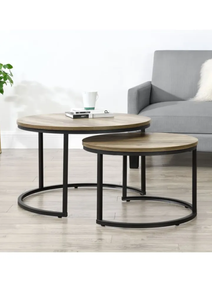 en.casa Tische<Couchtisch Christchurch in Braun (H)47cm (B)74cm (L)74cm