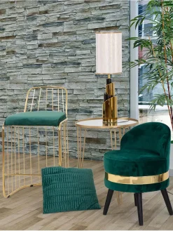 Mauro Ferretti Tische<Couchtisch in Gold - (H)58,5 x Ø 50 cm