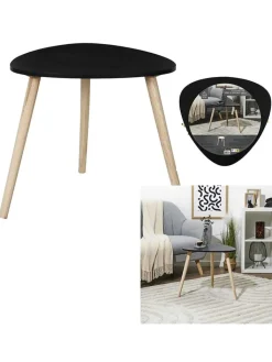 THE HOME DECO FACTORY Tische<Couchtisch in Schwarz/ Hellbraun - (B)48 x (H)46 cm