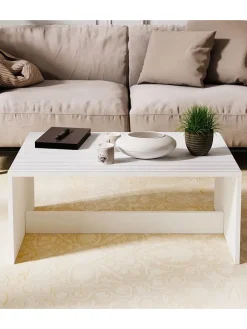 Evila Tische<Couchtisch in Weiß - (B)90 cm - (H)41,4 cm - (T)60 cm