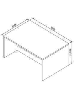 Evila Tische<Couchtisch in Weiß - (B)90 cm - (H)41,4 cm - (T)60 cm