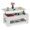 relaxdays Tische<Couchtisch in Weiß - (B)98 x (H)42 x (T)50 cm
