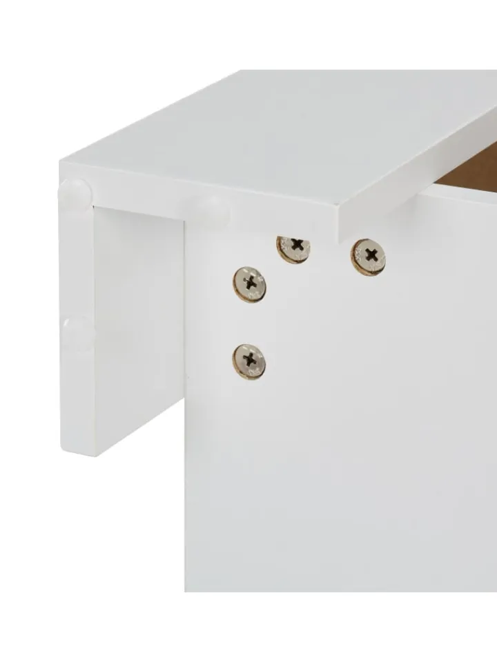 relaxdays Tische<Couchtisch in Weiß - (B)98 x (H)42 x (T)50 cm