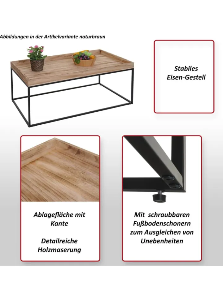 MCW Möbel-Sets<Couchtisch K71, Dunkelgrau