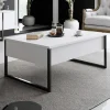 Evila Tische<Couchtisch "Luxe" in Weiß/ Schwarz - (B)90 x (H)40 x (T)60 cm