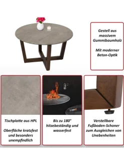 MCW Möbel-Sets<Couchtisch -M61 Laminat Melamin Ø80cm