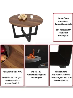 MCW Möbel-Sets<Couchtisch -M61 Laminat Melamin Ø80cm