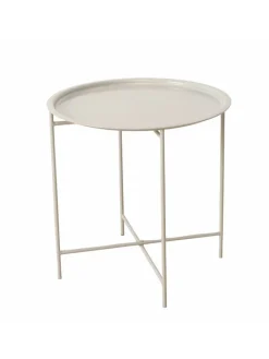 Boltze Tische<Couchtisch "Rocko" in Beige - (H)46 x Ø 46 cm