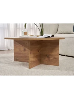 Scandinavia Concept Tische<Couchtisch "Soleil" in Hellbraun - (H)40 x Ø 90 cm