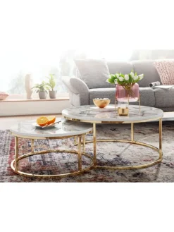 FineBuy Tische<Couchtisch "SV73779" in Gold / Golden