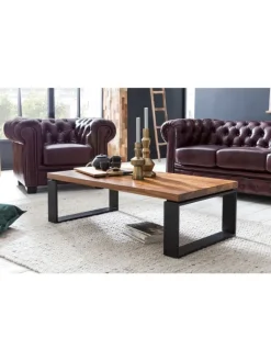 KADIMA DESIGN Tische<Couchtisch WL5.650 115x35x60 cm Massiv Holz Sofatisch mit