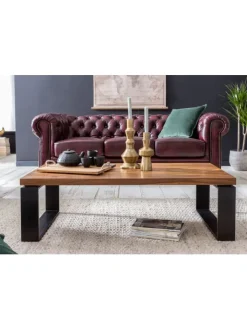 KADIMA DESIGN Tische<Couchtisch WL5.650 115x35x60 cm Massiv Holz Sofatisch mit