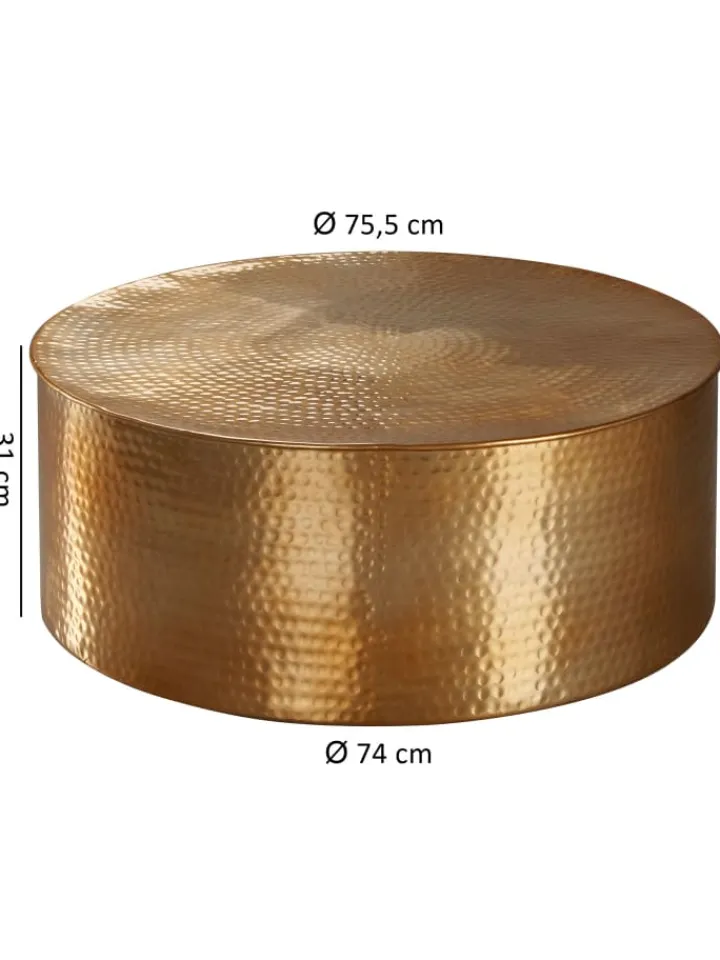 KADIMA DESIGN Tische<Couchtisch 75x31x75 cm Aluminium Beistelltisch Orientalisch