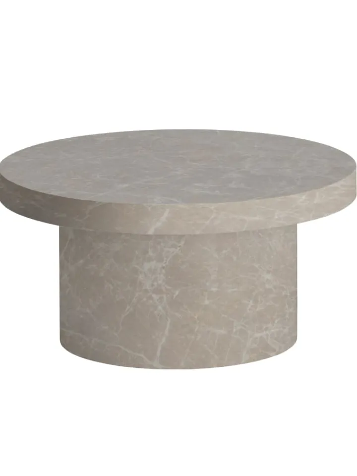 KADIMA DESIGN Tische<Couchtisch 60x60x30 cm Sandfarben Sofatisch in Stein-Optik Modern, in Beige