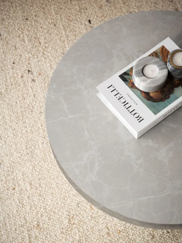 KADIMA DESIGN Tische<Couchtisch 60x60x30 cm Sandfarben Sofatisch in Stein-Optik Modern, in Beige