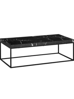 KADIMA DESIGN Tische<Couchtisch 120x60x38 cm Sofatisch in Marmor-Optik Modern, in Schwarz
