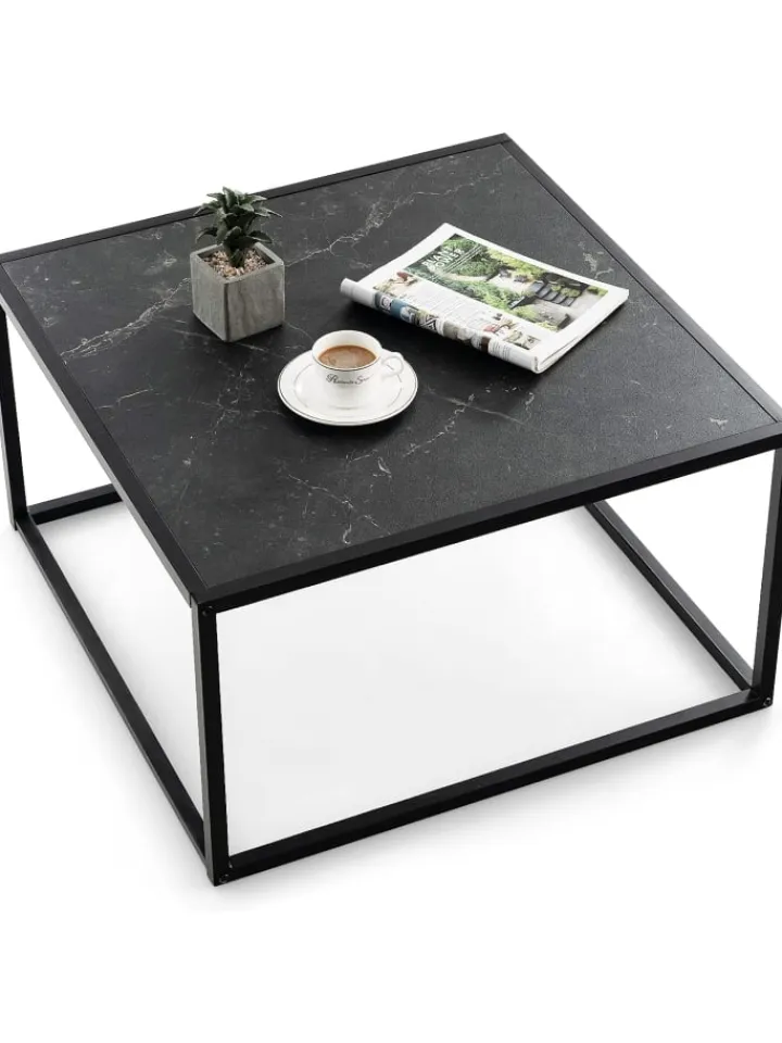 COSTWAY Tische<Couchtisch 70x70x40cm in Schwarz