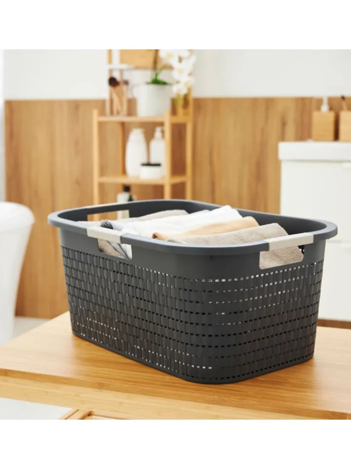 Rotho Wäschekörbe & -Ständer<Country Set 2tlg. bestehend aus Korb 40l und Sammler 55l mit Deckel in Anthrazit