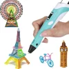 Wisam® Tablets, Konsolen & Elektronisches Spielzeug<3D Drucker Stift Set Blau für Kinder Erwachsene mit 3 Farben 1.75mm