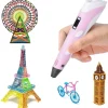 Wisam® Tablets, Konsolen & Elektronisches Spielzeug<3D Drucker Stift Set Rosa für Kinder Erwachsene mit 3 Farben 1.75mm