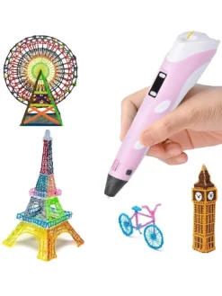 Wisam® Tablets, Konsolen & Elektronisches Spielzeug<3D Drucker Stift Set Rosa für Kinder Erwachsene mit 3 Farben 1.75mm