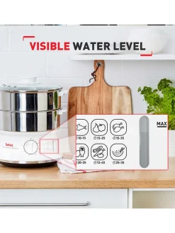 Tefal Küchenelektronik<Dampfgarer "VC1451" in Silber/ Weiß