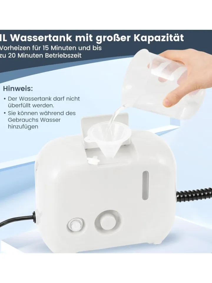 COSTWAY Staubsauger<Dampfreiniger 1500W Aufheizzeit 10s in Weiß