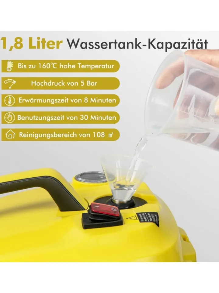 COSTWAY Staubsauger|Klima & Haushalt<Dampfreiniger 2000W in Gelb