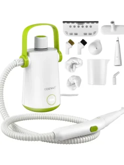 COSTWAY Staubsauger<Dampfreiniger 1000W inkl. 10 Zubehör in Grün