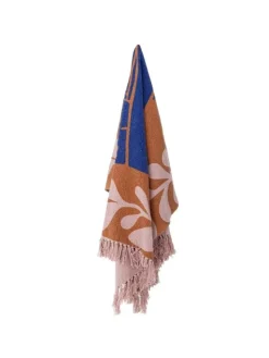 Bloomingville Wohndecken & Plaids<Decke ATLE Braun Blau 160x130 cm