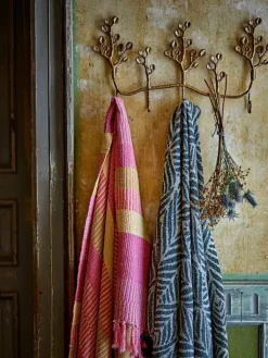 Bloomingville Wohndecken & Plaids<Decke ISNEL Pink Gelb Gestreift 160x130 cm