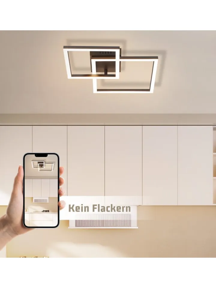 ZMH Decken- & Hängeleuchten<Deckenleuchte LED in schwarz 24W Moderne 3000K Warmweiß Drehbar
