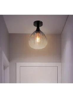 Globo lighting Decken- & Hängeleuchten<Deckenleuchte ''Olsen'' in Schwarz - (H)27,5 x Ø 20 cm