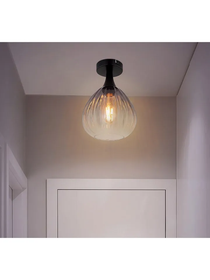Globo lighting Decken- & Hängeleuchten<Deckenleuchte ''Olsen'' in Schwarz - (H)27,5 x Ø 20 cm
