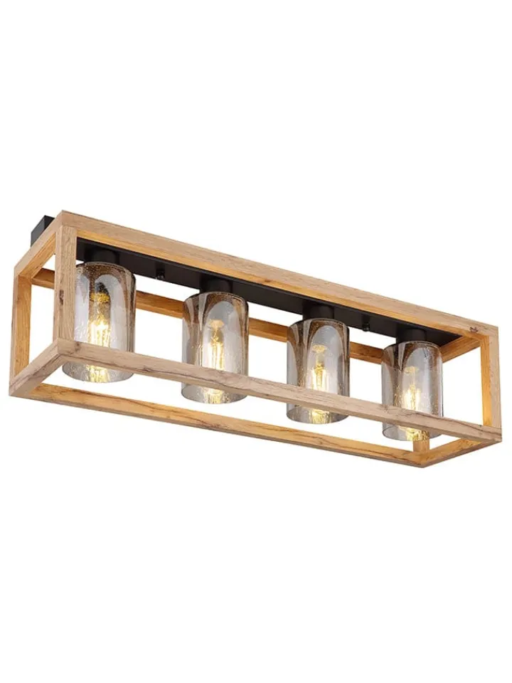 Globo lighting Decken- & Hängeleuchten<Deckenleuchte ''Pettey'' in Hellbraun - (B)74,5 x (H)20 x (T)22,5 cm