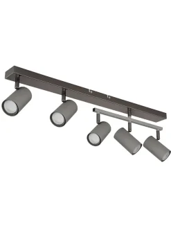 Globo lighting Decken- & Hängeleuchten<Deckenleuchte "Robby" in Schwarz/ Grau - (B)70 x (H)17 x (T)35 cm